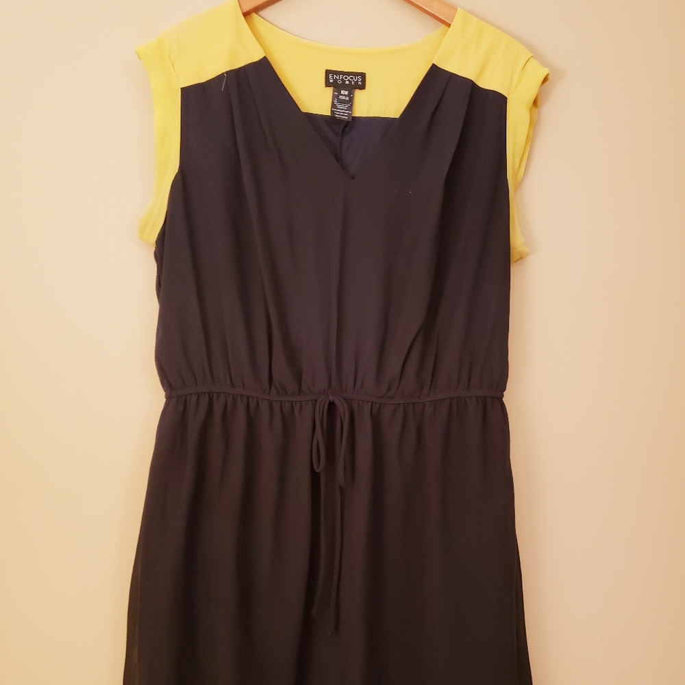 EnFocus Women, Sleeveless Navy and Gold Dress